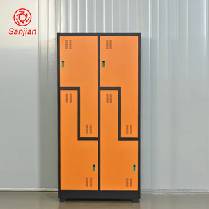 Nouveau Design Tall Steel Hanging Clothes Storage Cabinets 2/4 Doors Z Shape Office Home Metal Steel Lockers for Bedroom School Gym - Product Image 1