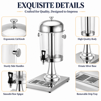 Distributeur de boissons commercial en acier inoxydable, distributeur de boissons à réservoir unique avec tube à glace pour hôtel, buffet, restaurant