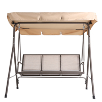 Outdoor Patio Swing Garden with Canopy Hammock, 3 Seaters