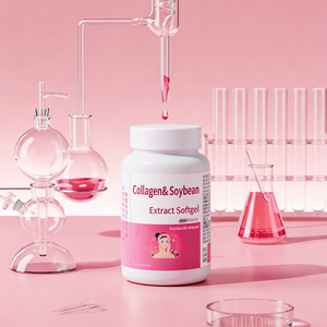 OEM 大豆异黄酮美白美容补充剂胶原蛋白透明质酸无麸质天然软胶囊 150 粒/瓶 - Product Image 1