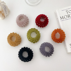 Colorful <strong>Bird</strong> <strong>Nest</strong> Round Shape Retractable <strong>Hair</strong> <strong>Clip</strong> Flocking <strong>Hair</strong> Claw <strong>Clips</strong> for Women - Product Image 1