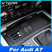 Station d'accueil sans fil Vtear, chargeur sans fil, câble rétractable, accessoires de décoration intérieure pour Audi A6/A7/S6/S7/RS6/RS7 2011-2018