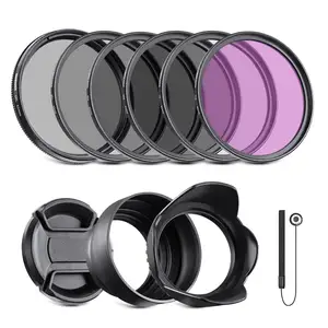 NEEWER 82mm ND Filter Kit and Lens Accessories ND2 ND4 ND8 UV FLD CPL(Circular Polarizing) Filter Set with Lens Cap