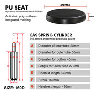 Chaise industrielle ESD en mousse PU à base métallique pour laboratoire, vente directe usine, chaises pour salle blanche