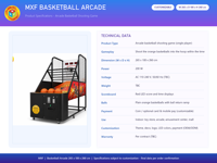 Fabricant de machines de basket-ball d'arcade, LED Pop-a-Shot, OEM, ODM, thème personnalisé