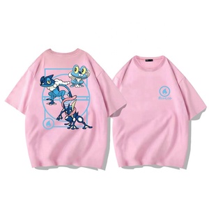 T-shirt en coton à manches courtes <span class=keywords><strong>Poke</strong></span>-mon Animation Joint Ninja Frog pour hommes et enfants, mode estivale, coupe ample - Product Image 3