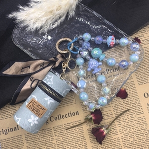 Combo de llavero con cuentas de perlas de plástico de moda con bolsa de cuero y encanto Juguetes ligeros resistentes inspirados en Anime elegantes - Product Image 5