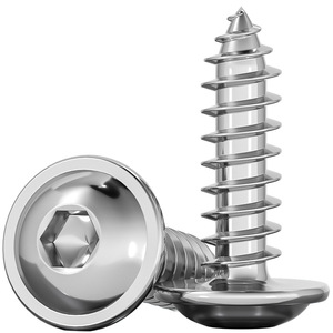 304 Stainless Steel Round Head Hex Socket Tapping Screw M3 M4 M5 M6 For Wood <b>Fasteners</b> Metric Grade A - Product Image 1