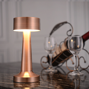 Luxury Modern LED Night Light <strong>Copper</strong> Crystal Table <strong>Lamp</strong> with Metal Shade for Indoor Home Decor Battery Powered Portable Style - Product Image 3