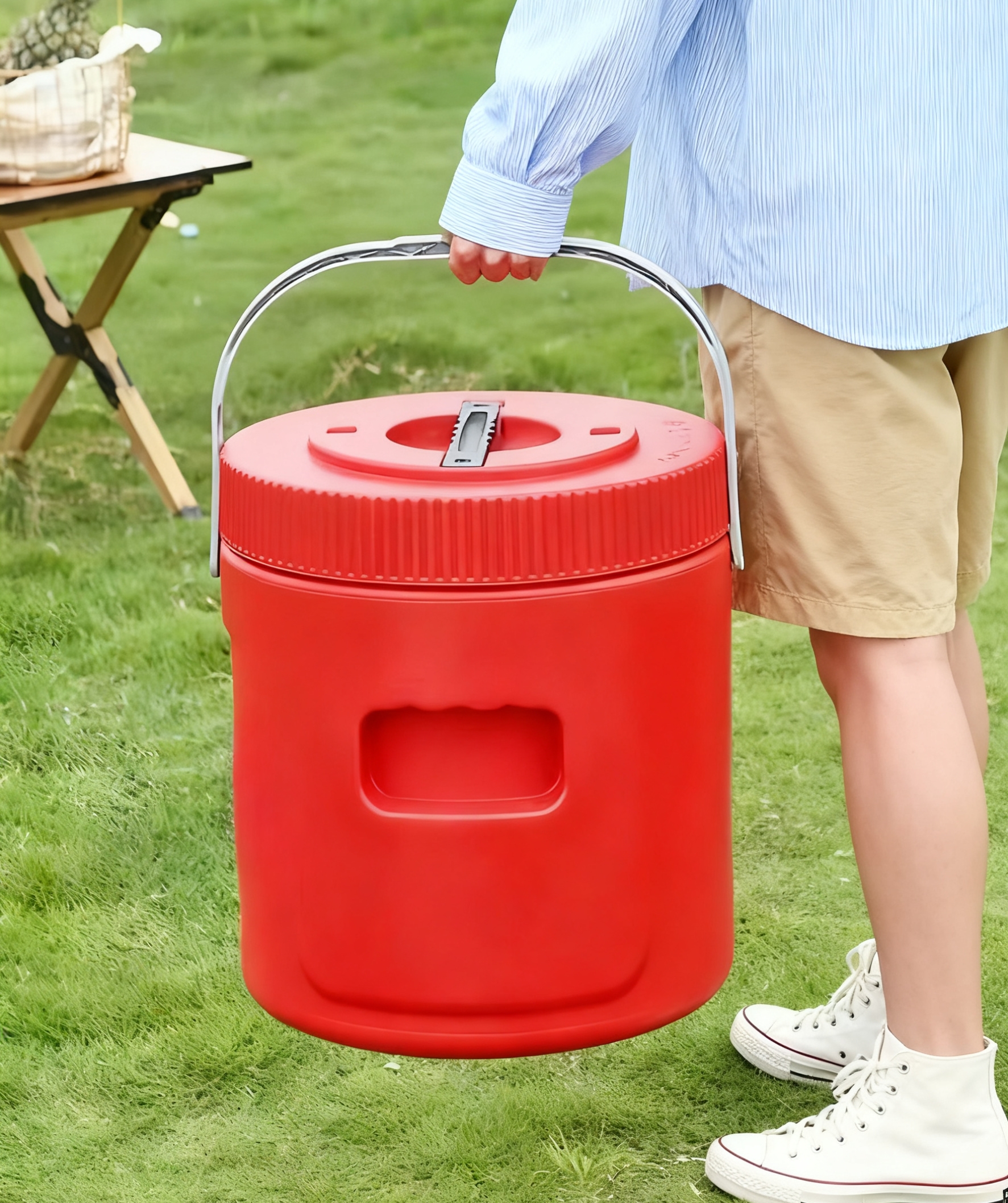 Seau En Acier Inoxydable 304 - 20 L - Avec Couvercle - Épaisseur De Paroi