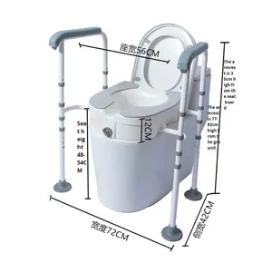 Yuhu קשישים נכים נכים גובה שירותים-הגדלת כרית כרום מצופה גימור 100 ק "ג קיבולת ניתוח החלפת מפרק ירך - Product Image 5