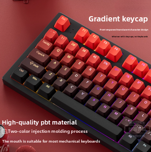 130 phím đôi bắn PBT loại bàn phím Phím mũ với Gradient bên in truyền hiệu ứng ánh sáng - Product Image 3