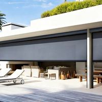 Stores enrouleurs motorisés automatiques imperméables et respirants pour intérieur, stores enrouleurs en aluminium à fermeture éclair pour patio, balcon, pergola