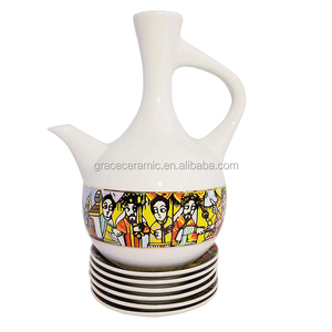 Reine de Saba 16 pièces service à café éthiopien éthiopien érythréen Art traditionnel tasse à café en porcelaine - Product Image 3