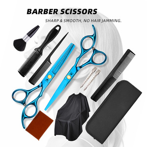 Nuevas Tijeras <span class=keywords><strong>de</strong></span> Peluquerí<span class=keywords><strong>a</strong></span> Profesionales <span class=keywords><strong>de</strong></span> Acero Inoxidable <span class=keywords><strong>de</strong></span> Una Pieza Multicolor para el Hogar, con Dientes Planos para Adelgazar el Cabello - Product Image 4