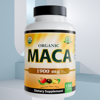 Capsules de Maca sans gluten pour adultes, marque privée OEM (150 capsules/flacon, 2 capsules/portion) pour un complément quotidien