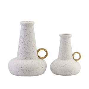 Jarrón cilíndrico <span class=keywords><strong>chino</strong></span> pequeño de porcelana blanca de diseño rústico para decoración del hogar - Product Image 5