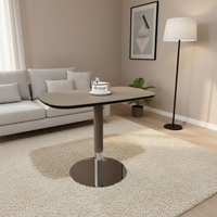 Table Basse Extensible Décorative en Bois et Acier Inoxydable, Design Moderne, Finition Dorée, Personnalisable, Prix Usine