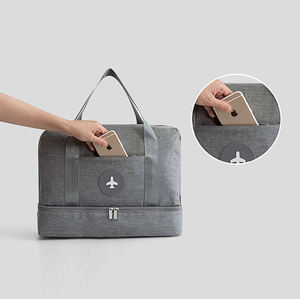 Bolsa de Viaje Deportiva Ligera Gris para Gimnasio, con Compartimento para Zapatos y Cierre de Cremallera, Nueva Llegada 2021 - Product Image 4