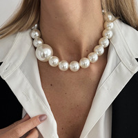 Collier chaîne épais multicouche en fausses perles, plaqué or 18 carats, en alliage, bijou fantaisie pour cadeau de fête
