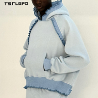 Ensemble de survêtement pour homme, respirant, écologique, haut de gamme, avec bordure côtelée, 100% coton biologique, taille plus, sweat à capuche zippé et pantalon