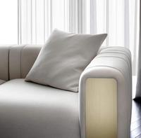 Ensemble de meubles de hall d'hôtel 5 étoiles de luxe, canapé en cuir véritable moderne avec fauteuils trônes et tables basses pour salon et appartement