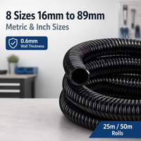 Conduit flexible en PVC ondulé ignifuge V-2, résistant à l'usure et imperméable, couleur personnalisée pour la protection des câbles