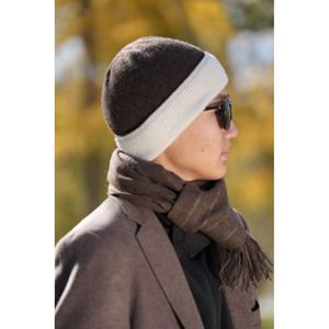 Gorro de lana mongol marrón oscuro y blanco Gorro de invierno unisex Gorro | Cálido, suave, ecológico y personalizable - Product Image 6