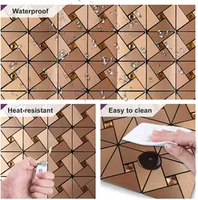 Carreaux de mosaïque auto-adhésifs 30*30cm de bonne viscosité, imperméables, modernes et de luxe, stratifiés en aluminium pelables et collés pour la maison