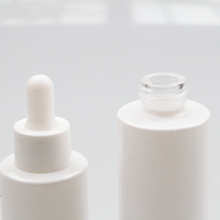 Emballage personnalisé en verre pour sérum avec compte-gouttes, logo gravé, 30 ml, 1 oz, couleur macaron rose bleu, cosmétique, huile essentielle, mascara