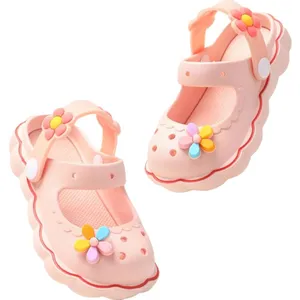 Mario ceria busur anak perempuan sandal musim panas 2023 baru lucu putri lembut sol non-slip bayi pantai sepatu anak luar ruangan sandal