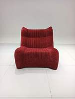 Fauteuil pouf moderne design Japandi pour salon ou café, canapé en tissu éponge pour la lecture