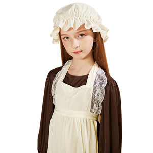 Costume de demoiselle d'honneur victorienne pour filles de 8 à 13 ans, robe à tablier marron et blanc, tenue de cosplay pour Halloween - Product Image 5