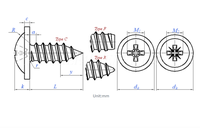 Zinc Plated Phillips Washer Head Self Tapping Screw Sharp Point Metal Fastener M4.2