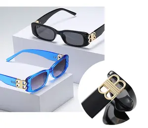 Venta al por mayor cuadrado pequeño gafas de sol-Gafas de sol a la moda para hombre y mujer, anteojos de sol con montura pequeña Matrix, con personalidad, de lujo, bb, novedad de 2022