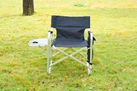 Chaise de camping robuste et surdimensionnée, pliable et portable, avec table latérale