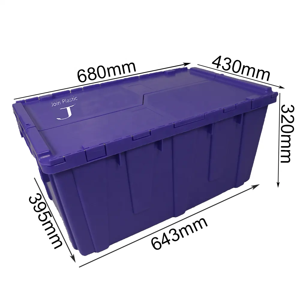JOIN Turnover Round Plastic Box Nestable Storage Crate holders stackable plastic moving crate price storage tote boxes with lids