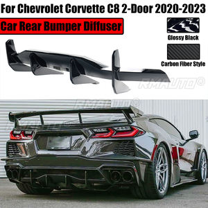 Difusor de Parachoques Trasero de Coche con Aleta de Tiburón para Chevrolet Corvette C8 2 Puertas 2020-2023 Z51 Stingray, Estilo Fibra de Carbono, Kit de Carrocería, Spoiler - Product Image 1
