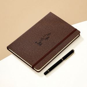 Stationery Supplies Lined Customizable Logo Emboss Fabric Strap Hardcover Agenda Planner Student A5 80 Sheets Creative <b>Notebook</b> - Product Image 4