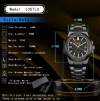 Montres automatiques LONGLUX, montres mécaniques de luxe pour hommes, vente en gros, acier, date, étanches, cadeau pour homme