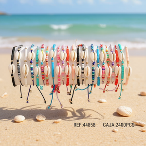 Bracelets en perles de coquillages Ziina, colorés, réglables, bijoux de mode bohème pour femmes, boîte de 2400 pièces, Réf. 44858 - Product Image 4