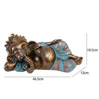 Statue artisanale en résine personnalisée seigneur Ganesha Statue en laiton dieu indien éléphant Ganesha