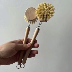 Eco Friendly Bamboo Beech Wood Kitchen Cleaning <b>Brush</b> for <b>Bottle</b> Bowl Vegetable Pan Dish - Product Image 4