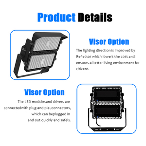 Projecteur à mât haut LED IP66 IK10 240W/480W/720W/960W Puce Lumileds 155Lm/W Aluminium moulé sous pression Lentille en PC 3000-6500K 5 ans d'éclairage - Product Image 3