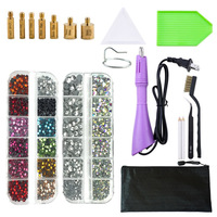 Kit d'outils de pose de strass 7-en-1 portable pour vêtements, avec pince, stylo de pose et outil de réparation pour travaux d'aiguille
