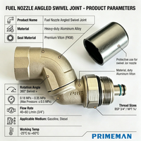 Raccord pivotant en alliage d'aluminium pour distributeur de carburant, connecteur de tuyau de carburant de 3/4 pouce, raccords rapides