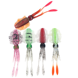 Señuelo de pesca de calamar de silicona biónico suave de 15.5cm y 15g para pesca en barco en agua salada - Product Image 1