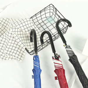 Paraguas publicitario de regalo de 22 pulgadas con mango curvo, semiautomático, de poliéster plateado, de hierro y plástico, para negocios al por mayor - Product Image 4