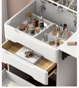 Tocador de Dormitorio Moderno y Minimalista al por Mayor, con Espejo LED Plegable, Pequeño Mueble de Almacenamiento y Silla a Juego para Maquillaje - Product Image 6