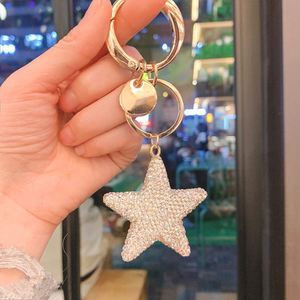 Summer Diamond Pentagram Metal <b>Key</b> <b>Chain</b> Creative Crystal Car Keychain Package Pendant Accessories Gift <b>Key</b> Ring - Product Image 5